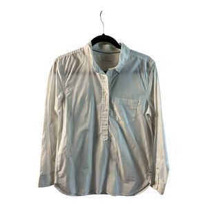 J CREW Women's Classic-fit washed cotton White Blouse  shirt SIZE T6